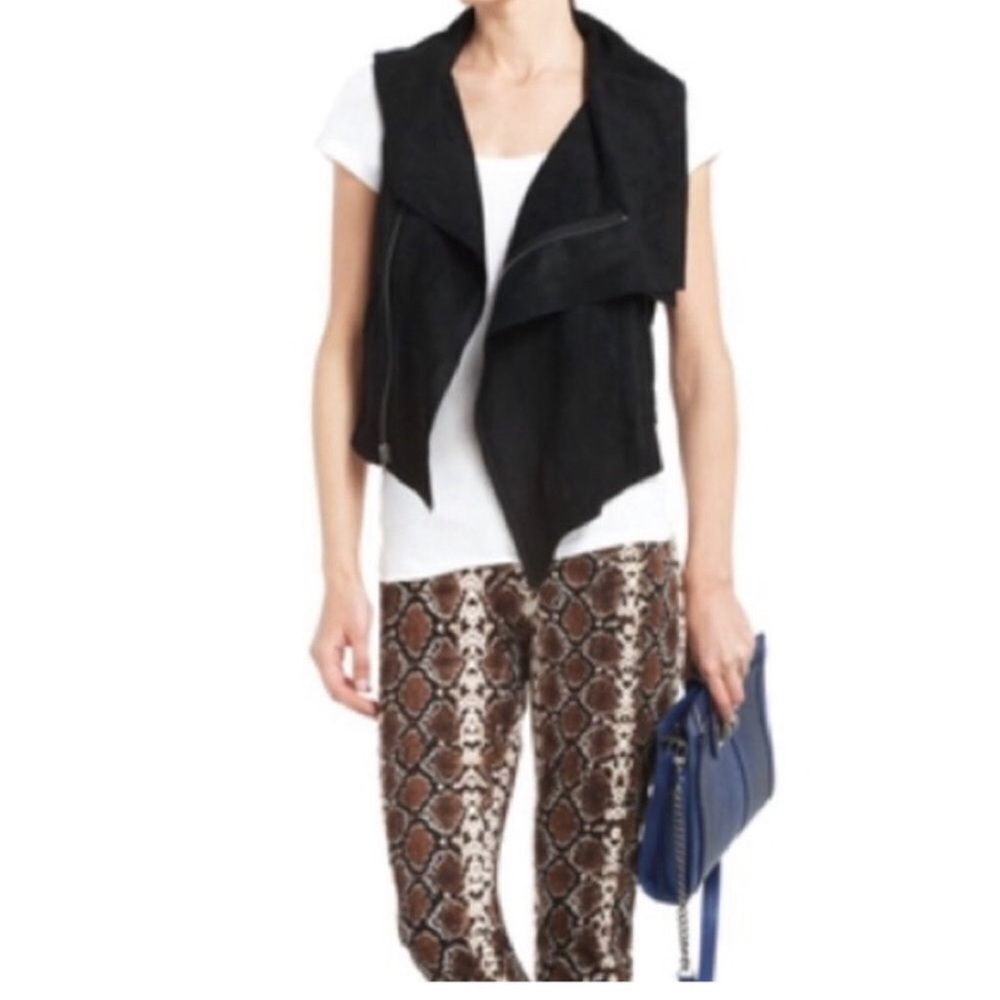 BCBGMaxAzria Fabian Black  Faux Suede Vest size XS